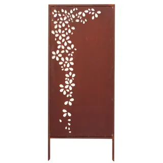 Edelrost Sichtschutz Garten Deko "Girlande" 120x50 cm Decorative Abdeckung Rost - Braun