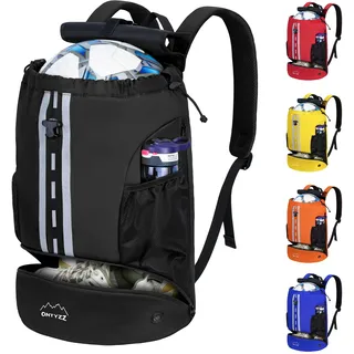 ONTYZZ Wasserdicht Rucksack mit Kordelzug Sportrucksack mit Schuhfach Multifunktionaler Tagesrucksack für Gym Yoga Schwimmen Tanzen Basketball Volleyball Fußball Tasche