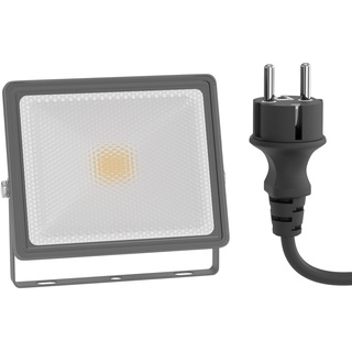 ledscom.de LED Gartenstrahler FLIN für außen, IP66, Stecker, grau, 11,5 W, 837lm, warmweiß, Led, Strahler, Aussen, Außen, Lampe, Scheinwerfer, Draußen, Lampe, Aussenleuchte, Beleuchtung, Warmweiß