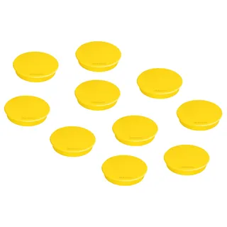 FRANKEN Magnete Rund, 10 Stück, Hochwertige Haftmagnete für Büro, Haushalt, Werkstatt, ideal für Whiteboards, Kühlschrank, Plantafeln oder Schaukästen, 32 mm, Gelb, HM30 04