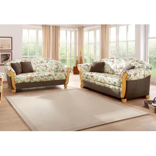 Home Affaire Polstergarnitur Milano Federkern 2-Sitzer + 3-Sitzer Braun