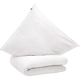 schlafgut Knitted Jersey Bettwäsche Set 135x200 Bio-Baumwolle, Full-White