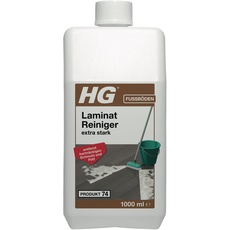HG Laminat, Vinyl und PVC Reiniger extra stark, entfernt mühelos hartnäckigen Schmutz und Fett von Laminat-, Vinyl- und PVC-Böden aller Art - 1 Liter