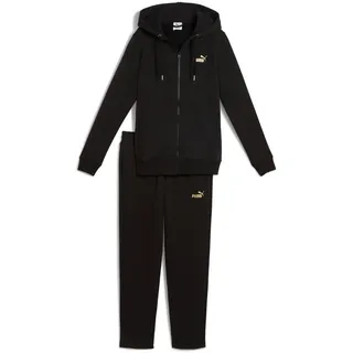 Puma Damen Trainingsanzug Metallic Hooded Sweat Suit Fleece 688161-01 S - PUMA Black - S