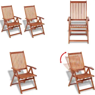 vidaXL Gartenstühle 2 Stk. Klappbar Akazie Massivholz Braun - Esszimmerstuhl - Esszimmerstühle - Essstuhl - Essstühle - Braun