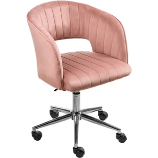 Beliani Bürostuhl Samtstoff Rosa