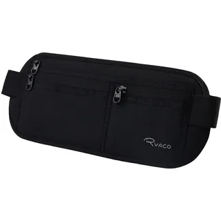 RYACO Geldgürtel mit RFID Blocker, Money Belt wasserdichte für Damen und Herren, Bauchtasche Flach Hüfttasche Gürteltasche Reise, versteckte Anti-Diebstahl Festival Bumbag Reisepass-Beutel, Schwarz