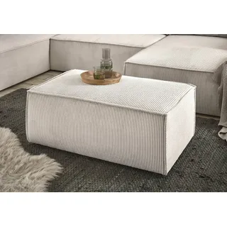 Home Affaire Hocker »SHERWOOD, Polsterhocker in 3 Stoffarten verfügbar«, passend zur Polster-Serie SHERWOOD, beige