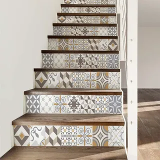 Ambiance Sticker col-stairs-ROS-A932_30x105x2 Selbstklebender Wandaufkleber, Vinyl, Schlichte Verzierungen, 4 bandes de 15 x 105 cm, 4