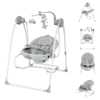 Lorelli Babywippe elektrisch Tango 2 in 1, Fernbedienung, MP3, Timer, Mobile hellgrau - Grau