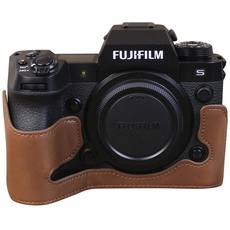MUZIRI KINOKOO Fuji XH2S XH2 Tasche - PU-Leder Schutzhülle kompatibel für Fuji XH2S/X-H2S/XH2 Digitalkamera Mit Öffnungsboden und Handgriff– Kaffee
