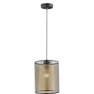 Wofi Pendelleuchte Cheval1-flammig, Schwarz/Gold, H: 150 cm x B: 15 cm x L: 15 cm, 12096