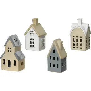 Weihnachtsdeko Weihnachtshaus Porzellan 11x8,3x17,9 cm Holz