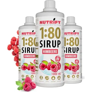 NUTRIFY Vital Drink Sirup 1:80 Himbeere 3 x 1L Sportgetränk kalorienarm