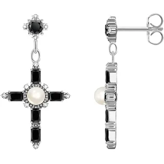 Thomas Sabo Ohrhänger Cross Romance bunt Silber 925 3,5mm