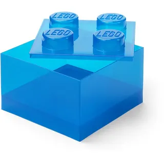 LEGO Storage Brick 4 Top Lid Translucent Blue
