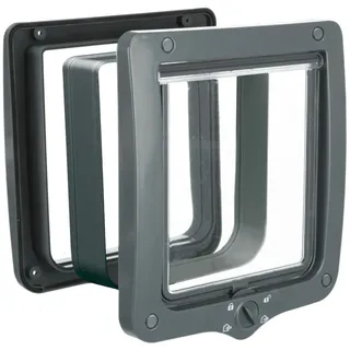 Trixie 4-Wege Freilauftür XXL mit Tunnel 24 × 28 cm, grau