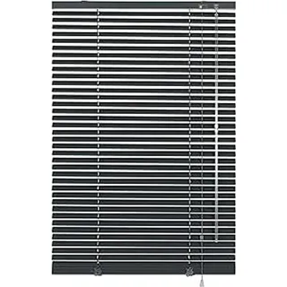 Deco Company Alu-Jalousie ohne Bohren, Zum Klemmen, Inkl. Klemmträgern, Sichtschutz, Lichtschutz, Blendschutz, Aluminium-Jalousie, Schiefer, 80 x 130 cm