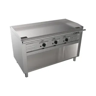 Saro Gasgrill TED3/140 G, 3 Brenner, Standsicherer Grill mit glatter Oberfläche für Burger Patties, 1 Gasgrill