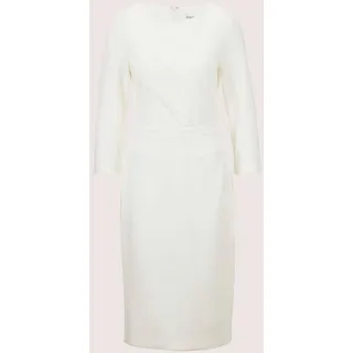 Jerseykleid MADELEINE "Etuikleid Schmales Jersey-Kleid mit Rundhals", Damen, Gr. 46, N-Gr, weiß (wollweiß), Obermaterial: 68% Viskose CV. 27% Polyamid PA. 5% Elasthan EL., Modern, normal, Kleider Jerseykleid, mit Zierbiesen