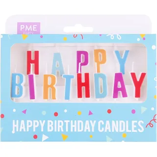 PME - Happy Birthday Geburtstag Alphabet-Kerzen, 13er-Pack