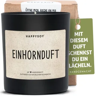 Einhorn Geschenk Duftkerze im Glas mit Spruch aus Soja - natürlich handgemacht nachhaltig - kleines lustiges Geschenk stilvolle Geschenkidee Dekoidee für Einhornliebhaber Freund Freundin