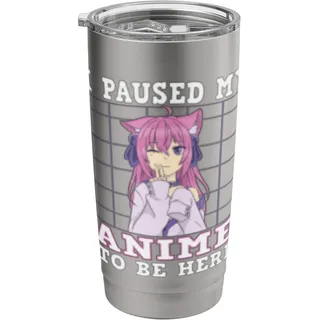Ich habe meinen Anime pausiert, um hier zu sein, Anime Doppelwandiger Edelstahl-Thermobecher