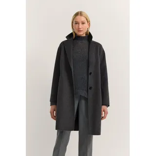 bugatti Kurzmantel "Loose Fit" mit Knopfleiste und aus weichem Woll-Mix, 280, dunkelgrau