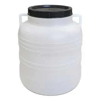 plasteo plasteo® 30 Liter Weithalsfass mit Deckel und Griffen, Lebensmittelecht und BPA-Frei Gepäcktonne Sauerkrautfass Futtertonne naturfarben Universalfass - Blau