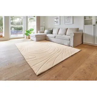 Andiamo Teppich Dale rechteckig 10 mm Höhe Uni Farben, Hoch-Tief-Struktur, Carving-Effekt, Wohnzimmer