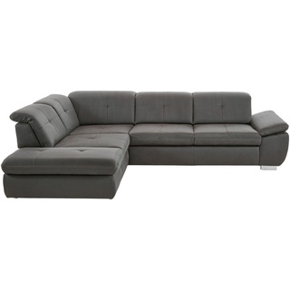 Beldomo Speed Ecksofa , Grau , Textil , Ottomane links, L-Form , 318x260 cm , Goldenes M , Typenauswahl, Bettkasten erhältlich, Stoffauswahl, Bettfunktion erhältlich, Hocker erhältlich, Rücken echt , Wohnzimmer, Sofas & Couches, Wohnlandschaften, Ecksofas