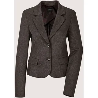 Jackenblazer MADELEINE "Kurzblazer Eleganter Einreiher mit Reverskragen", Damen, Gr. 40, braun (braun, melange), Obermaterial: 75% Viskose CV. 24% Polyester PES. 1% Elasthan EL., Modern, Blazer Jackenblazer, Dezenter Melange-Effekt