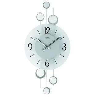 AMS Quarz-Wanduhr, Quarzwerk, 23x47x5cm, 9388 - Silber