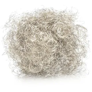com-four® 30g Engelshaar fein gelocktes Lametta silberfarben für den Tannenbaum zu Weihnachten, Weihnachtsdekoration
