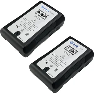 2x Trade-Shop Li-Ion Akku V-Mount 14,4V 6600mAh 95Wh mit D-Tap USB Ausgang für Sony HDW-680 ARRI Alexa Canon EOS C100 C300 C500 5D 7D 60D