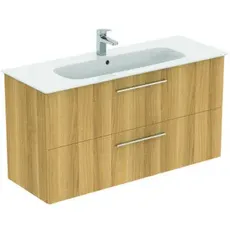 Ideal Standard i.life A Möbelpaket m. Waschtisch 120cm, u. Schrank, Griff chrom, K8747, Farbe: Eiche Natur