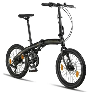 Licorne Bike Phoenix 2D Cross 20 Zoll Aluminium Faltrad Klapprad Scheibenbremse Discbremse Faltfahrrad Herren Damen 7 Gang Kettenschaltung Folding City Bike Alu-Rahmen