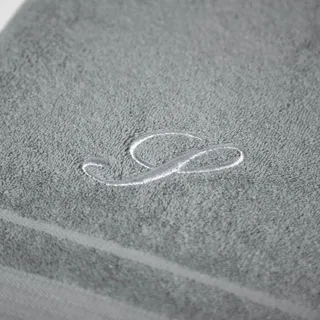 Caleffi Handtuch mit Gästehandtuch aus Baumwolle Bestickt grau - 71635