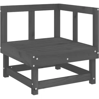 vidaXL Garten-Ecksofa Grau Massivholz Kiefer - Grau