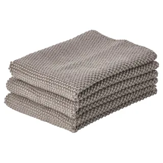 ZONE Denmark Putzlappen aus 100% Baumwolle, 27 x 27 cm, 3er-Set, Taupe