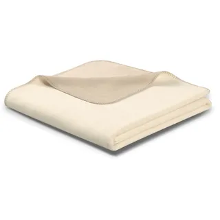 Biederlack Kuscheldecke Doubleface 150 x 200 cm Mischgewebe Ecru / Feder