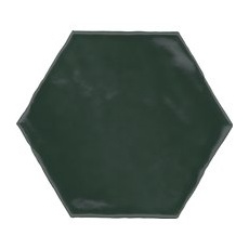 Wandfliese Artisa Hexagon Steingut Grün Glasiert Glänzend 15 cm x 17,5 cm
