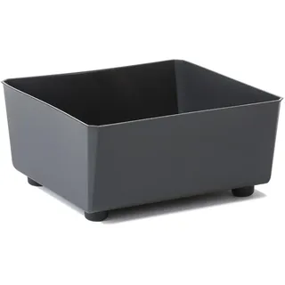 LAMELA Quadratischer Pflanzkasten mit eleganten Füßen – Antrazit Blumenkübel aus robustem Kunststoff 28,5 x 28,5 cm, 7,5L – Wetterfest & Pflegeleicht - für Innen & Außen