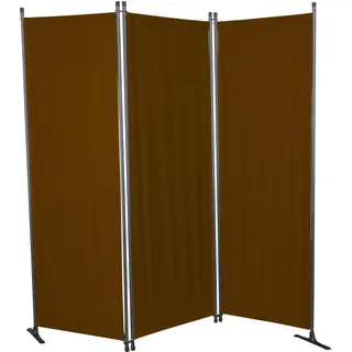 Angerer Paravent 3-teilig, Sicht- & Sonnenschutz, Raumtrenner, Innen & Outdoor Büro Balkon/Terrasse, Schlafzimmer, Garten, Made in Germany, waschbare Bezüge, Swingtex braun