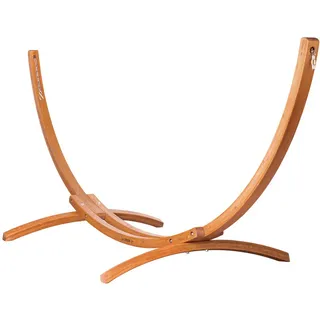 La Siesta Hängemattengestell , Eukalyptusholzfarben , Holz , Eukalyptusholz , massiv , 135x140x370 cm , Gartenmöbel, Gartenschaukeln, Hängematten