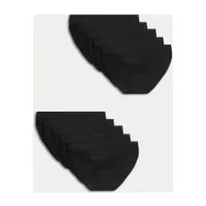 Womens M&S Collection 10pk Microfibre Bikini Knickers - Black, Black - 14
