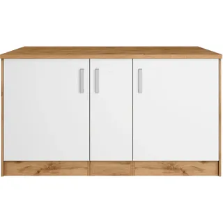 kochstation Kücheninsel »KS-Toronto« Breite 153 cm, MDF-Fronten, Flaschenregal, weiß
