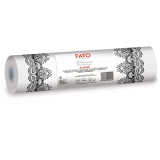 Fato - Tischläufer, Textileffekt, Größe 0,4x24 m, Zuschnitt alle 1,20 m, Packung mit 20 Läufern, Dry-Paper, Airliad, Hochwertig, Farbe Bombay Black
