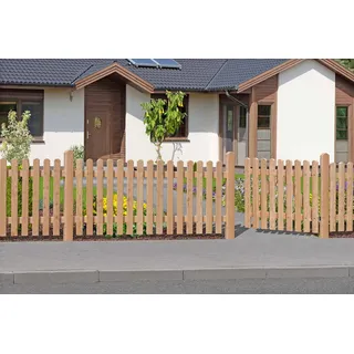 WOODTEX | 1 Pack | Naturbelassen 180 cm Vorgartenzaun, Lärche Holz Gartenzaun, Sichtschutzzaun Einfriedung, Doppelstabmatten Zaun, Montagefreundlich, Langlebig, Witterungsbeständig - Naturbelassen