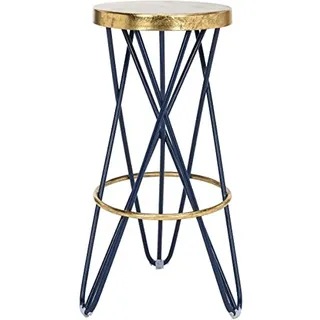 SAFAVIEH Modern Bar & Counter Stool, in Navy and Gold